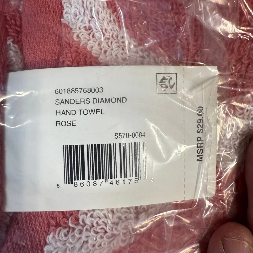 Polo by Ralph Lauren Pink and White Hand Towel